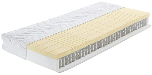 Erwin Müller Tonnen-Taschenfederkern-Matratze Feldkirch 7-Zonen Härtegrad 3 Größe 100x220 cm - Härtegrad 2, passt Sich Körperform an, mit Klimaband, Höhe 24 cm, Bezug abnehmbar