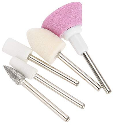 Nail Drill Bits, Set di 5 Punte per Unghie in Gomma Siliconica, Punte Professionali per Fresa per Unghie, Set di Punte Fresa Unghie per Manicure e Pedicure