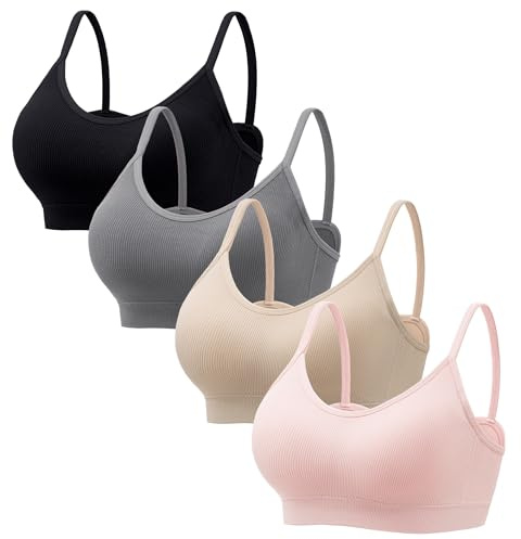 HBselect Wireless Bras for Women Comfort Sports Cami Tank Top Tshirt Bras | womens bras no underwire full coverage cami sports bras comfort seamless smoothing ultra soft tshirt bralette everyday bras