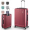 Easy Move ABS Hartschalenkoffer - Ergonomisch & Sicher - Mittelgroßer Trolley Koffer mit 360° Rädern, Zahlen-Schloss - Rollkoffer, Reisekoffer Medium (Wine Red, 65cm)