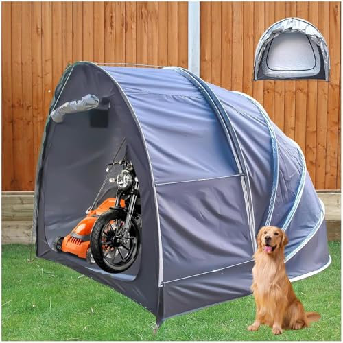 Tejido Oxford resistente al desgarro Tienda for bicicletas al aire libre Cobertizo de almacenamiento 2 en 1 colgante for muebles de jardín, garaje portátil for bicicletas y motocicletas ¡Fácil de inst