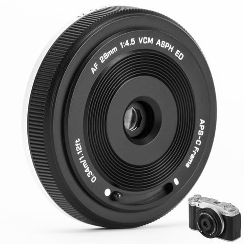 VILTROX 28mm F4.5 X para Objetivo Fuji X Mount,AF 28mm f/4.5 X Mount Pancake Lente Distancia Focal Fija,APS-C Gran Angular para Fuji X-T5 X-H2 X-T50 X-M5 X-T30 II X-Pro3 X-S20 X-E4 (Negro)