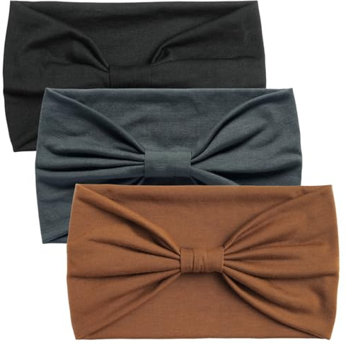 Culinavog Cinta de Pelo Mujer, 3 Piezas Bandana Mujer Ajustable Cintas Pelo, Fácil de limpiar, Transpirable Headband Elástica Antideslizante para Niña, Accesorios para el Cabello para Yoga, Correr