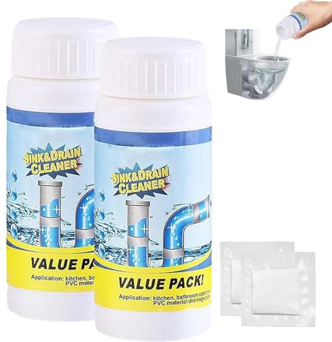 Wild Sink and Drain Cleaner, Powerful Sink & Drain Cleaner, 2025 Upgraded Foaming DrainCleaner For Sink, Wild Drain Unblocker, Wild Pipe Cleaner, For Kitchen Bathroom Toilet Shower Cleansing (2 set)