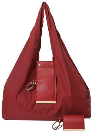 Porte-clés Pliable Pour Sac Fourre-tout, Porte-clés Extensible En Cuir PU, Accessoire De Sac Pour Bureau Travail Shopping Cadeau Pour Femmes (Rouge Vin)