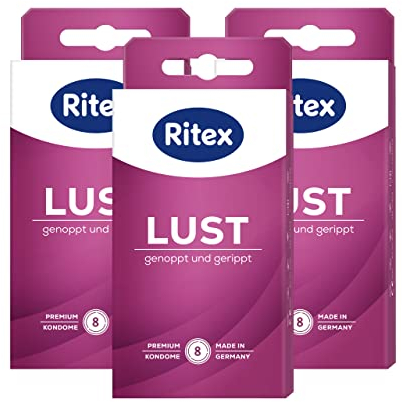 Ritex LUST Kondome Genoppt und gerippt Made in Germany, 24 Stück