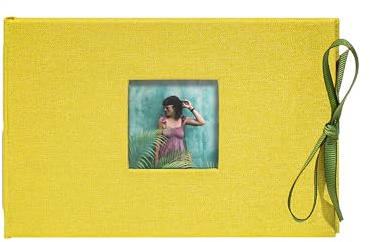 Kolo Noci Small 4x6 Photo Album, Holds 24 Photos, Ideal for Weddings and Baby Books, Chartreuse