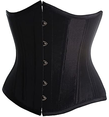 SZIVYSHI Mujer Steampunk Corsé de Underbust cintura Waist Cincher gótico Bustier Fajas Reductoras de Cinturón Firme de Formación Para - Negro - XXL