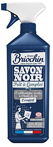 JACQUES BRIOCHIN - Savon noir prêt à l'emploi - A l'huile de lin - Nettoie, détache et fait briller - Ecocert - Fabrication Française - Flacon recyclable - Pulvérisateur 750ml