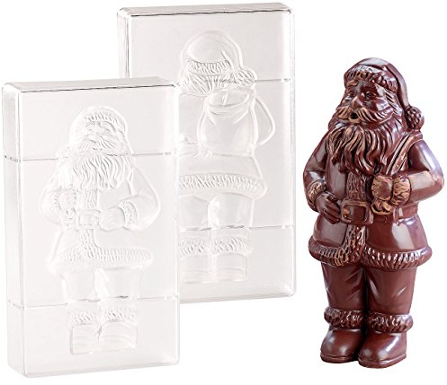 Rosenstein & Söhne 3D Schokoladenformen: 3D Schokoladen-Gussformen-Set XL-Weihnachtsmann (Gießform Weihnachtsmann, Gießform Schokolade, Figuren)