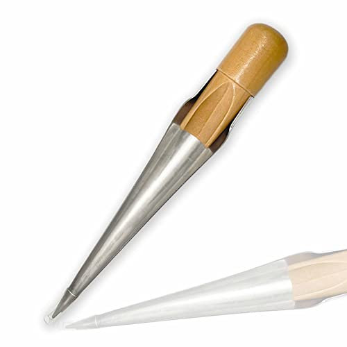 Estaca de empalme de cuerda marina con mango de madera, estilo sueco, acero inoxidable 304 para diámetro de alambre de línea (mediano: 1/2 a 1 pulgada)