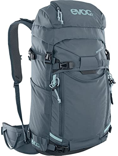 EVOC PATROL 32l Touren Rucksack (komfortables Tragesystem, Lastenverteilung über NEUTRALITE SYSTEM, seitlicher Schnellzugriff, Lawinenfach, Befüllung von oben und Seite), Carbon Grau Einheitsgröße