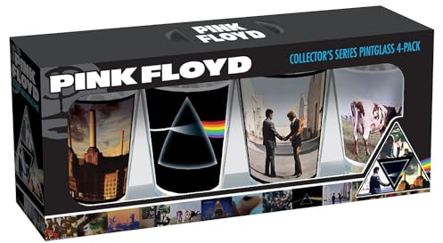 ICUP Pink Floyd - Portadas de álbum de 4 vasos de pinta grandes, multicolor