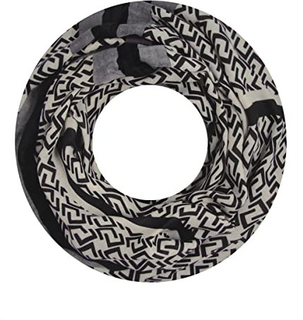 Majea Damen Loop Schal Schlauchschal Halstuch (880022) (schwarz 12)
