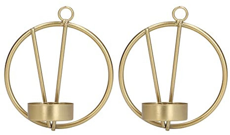 Portavelas MISNODE, Portavelas de Metal para Té, Portavelas Minimalista Moderno, Cuenco para Velas, Decoración de Pared, Portavelas Colgante de Pared Redondo Dorado