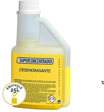Desengrasante Industrial QuitaGrasas Limpiador | Concentrado para 25 litros | Multisuperficies Cocina, Hornos, Motores, Tapicerías, Textil - Cadena bicicleta - Azulejos