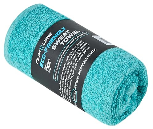 NUKURA 12’’ x 40’’, 450 GSM Sweat Towel, Extra Absorbency 100% Cotton Towel, Running, Pickleball, Gym, Neck Towel, Tennis, Camping, Turquoise