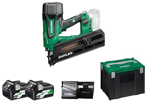 HIKOKI Akku Duplex Nagler 20°, NR3675DD (36V, (2,5 Ah) Li-ion Akku, Nagellänge (Duplex): 45, 57, 75 mm, Eintreibvorgänge (ca.): 900 pro Akku Ladung) Lieferumfang alles im HSC IV Koffer.