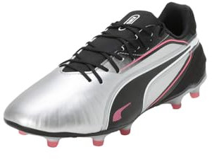 PUMA King Match FG/AG, Unisex Fussballschuh, PUMA Silver-PUMA Black-Sun Struck-PUMA White,
