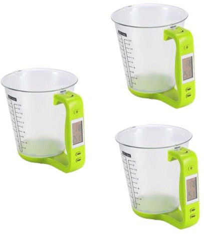 Alipis 3St 1000g/1g Messbecher digitaler Messbecher für die Küche lcd-display waage becher kitchen scale Elektronischer Messbecher Milch-Power-Becher LCD-Display Messbecher Green