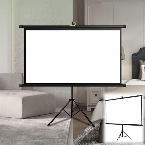 Hoiweqr Schermo Proiezione con Treppiede Home Cinema Videoproiettore 16:9 4:3 HD TV, Schermo del Proiettore Schermo for Proiettore da 60 72 Pollici for Schermo di Proiezione HD 4K(4:3,72in)