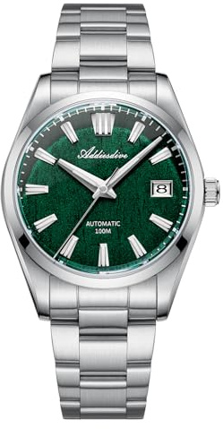 ADDIESDIVE Orologio Automatico 39 MM Orologio da Uomo Movimento NH35A Vetro Zaffiro 100 Metri Impermeabile Acciaio inossidabile Quadrante verde