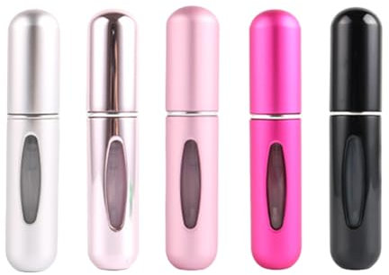 HUATEEN 5 Stück 5ml Mini Parfümzerstäuber, Parfüm Abfüller, Reise Gadgets, Parfum Zerstäuber Für Unterwegs, Travel Essentials, Urlaub Must Haves, Parfümzerstäuber Nachfüllbar