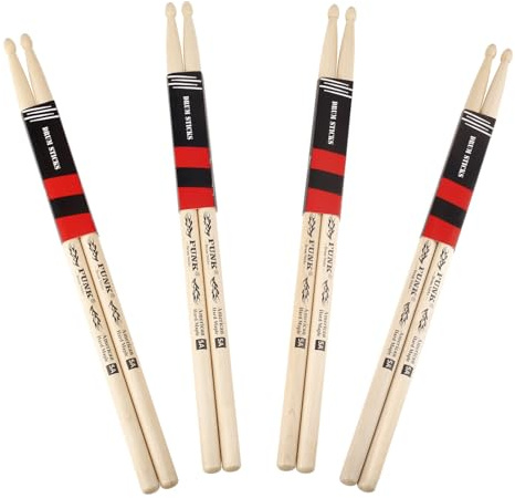 Baquetas Drum Sticks Rebound American de madera de arce dura americana, 4 pares de baquetas 5a, ideales para bateristas de todos los niveles, para batería, percusión y práctica - (5A-4 pares)