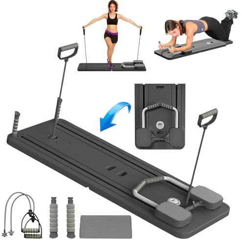 Pilates Reformer Machine Set & Pilates Board Equipment for Home | Pilates Board Upgraded Ab Roller Board, Equipment for Core/Back/Arm/Leg Workouts, Fitness Gift for Women
