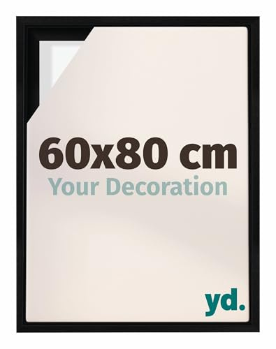 yd. Your Decoration - Cornice a cassetta per tela 60x80 - Nero Opaco - Compatibile con telaio - MDF - Lyon