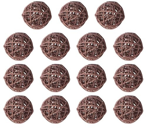 SHINEOFI Rattankugeln 5.00 Zoll Geflochtene Weidenbälle 15 Stück DIY Bastelset Hängende Deko Kugeln Für Kindergarten Hotel Bar Und Zuhause