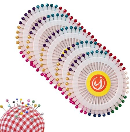 Knappnålar - 200 Stycken Flerfärgade Pärlhuvud i Stål - Kviltnålar | för sömnad, korttillverkning, smyckestillverkning, dekoration, DIY-projekt, tyg, kläder, scrapbooking