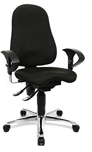 Topstar SI59UG22, Sitness 10 ergonomischer Bürostuhl, Schreibtischstuhl, inkl. höhenverstellbaren Armlehnen, Bezugsstoff anthrazit