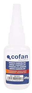 Cofan Adhesivo cianoacrilato de alta viscosidad | Cantidad: 20 g | Pegamento instantáneo de cianoacrilato transparente | Multiusos