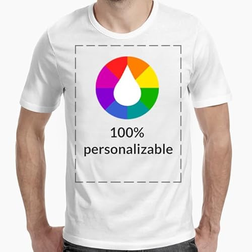 Genérico Camiseta Personalizable · con Tus Fotos y Textos · A Todo Color Serigrafía (FR/ES, Letras, L, Regular, Regular, Blanco)