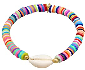 Elli Armband Damen Trend Perlen Bunt mit Kauri Muschel in 925 Sterling Silber