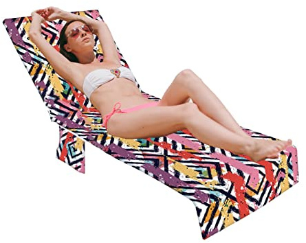 Coperture per poltrone da piscina – Rivestimento antiscivolo per sedie a sdraio in stile bohemien – Morbidi panni in microfibra per lettini, piscina, prendere sole, giardino, spiaggia hotel