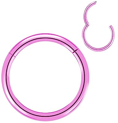 Artskin - Anillos de nariz de titanio para el cuerpo, pendientes Helix Cartílago Rook 20G 18G 16G, diámetro 6mm-10mm negro/plata/oro/rosa oro, 16 Gauge 9mm, Titanio