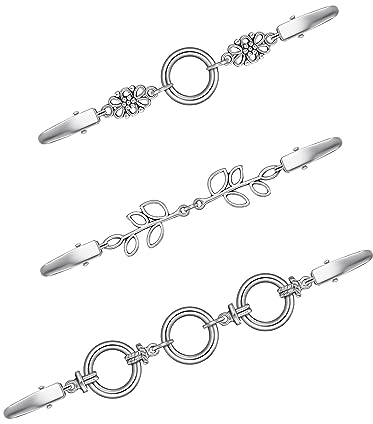 Cindeer 3 Clips à Cardigan Rétro Pince à Pull Vintage Clips à Châle en Métal Clips à Chemisier Robe en Argent Pince à Chandail Broche à Pull Antique Accessoires de Fermoirs d’Écharpe (Style Vif)