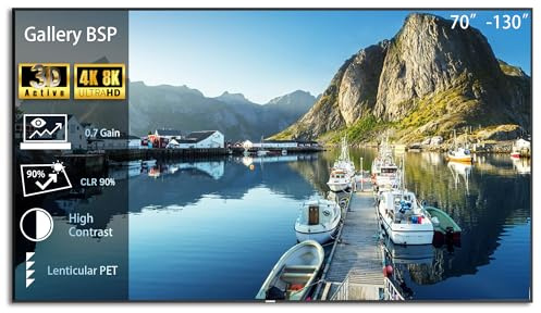 Wupro Gallery Fixed Frame Projector Screen BSP ALR with Slim Frame,Supports 4K/8K,HDR & Active 3D,100 Inches for Ultra Short Throw Projectors and Bright Natural Light Environments