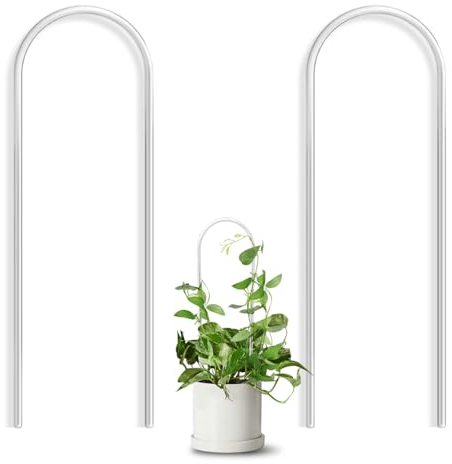 JETTIFY Paquete de 2 enrejados acrílicos transparentes en forma de U para plantas de interior, enrejado de plantas pequeñas para plantas en maceta, plantas trepadoras, soporte para plantas, enrejado