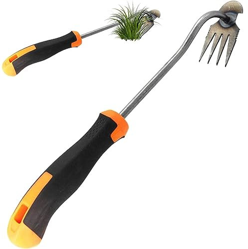 Zghhc Weed Puller Weeding Tool with Handle - Weeding Artifact and Uprooting Tool for Dandelions, Thistles - Garden Rake Traditional Weeder