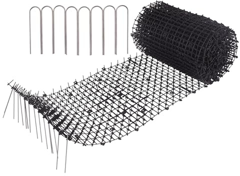 Vtedu Cat Deterrent Mat(6.5ft), Cat Repellent Mat, Cat Scat Mat,Cat Spikes with 8 Staples, Scat Mats for Pets(Cats, Dogs...) for Garden