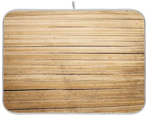 Tapete De Secado Platos Bambú De Madera Esterilla Escurridor Absorbente Antideslizante Tapete De Drenaje Antideslizante Alfombrilla Cafetera 46Cm×41Cm