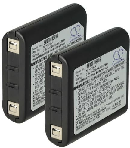 vhbw 2X Akku kompatibel mit Motorola Talkabout T9500, T9550, T92 H2O, T8550RCAMO, T8500R Funkgerät, Walkie Talkie (700 mAh, 3,6 V, NiMH)