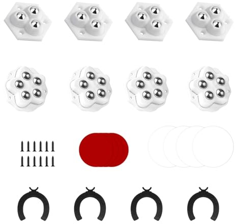 AMONENZ Ruote Piroettanti, 8 Pezzi Ruotabili a 360° Rotelle per Spostare Mobili, 3 Perle e 5 Perle Ruote a Sfera per Mobili, per Armadi, Tavoli, Tavolini