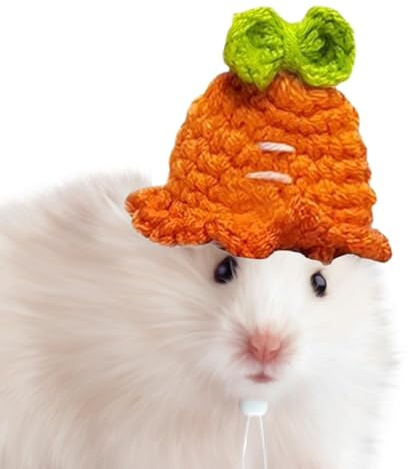 Cappello Realizzato A Maglia Da Criceto Morbidi Regolabili con Cordino per
