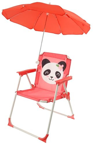 Alongen Kinder Gartenstühle Kids Beach Stuhl mit Sonnenschirm Tragbare Klappstühle Parasol Kindercampingstuhl mit Regenschirm Leichter Strandstuhl für Park Garden Trips Outdoor Terrasse(Rosa)