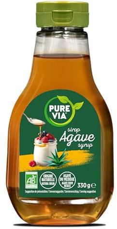 Pure Via Sirop d'agave bio - Alternative au sucre 100% d'origine naturelle- 330g