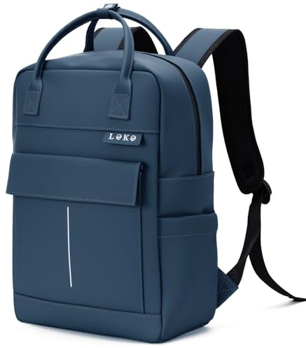 Lekespring Sac à dos imperméable pour femme et homme, sacs à dos en cuir pour ordinateur portable 15,6 pouces, grand sac à dos de voyage Rains, élégant sac de travail pour femme pour l'école